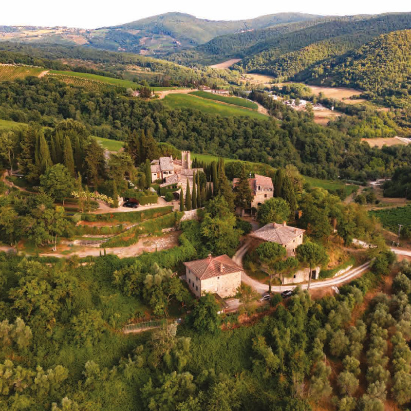 La tenuta Monterinaldi vista dall'alto